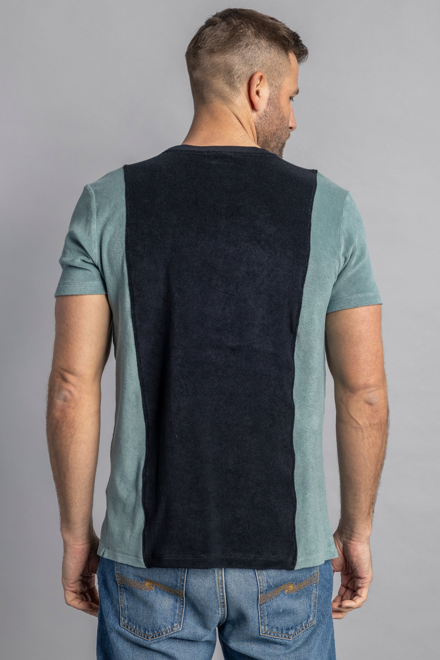 UPCYCLING Two-tone Terry T-Shirt, L