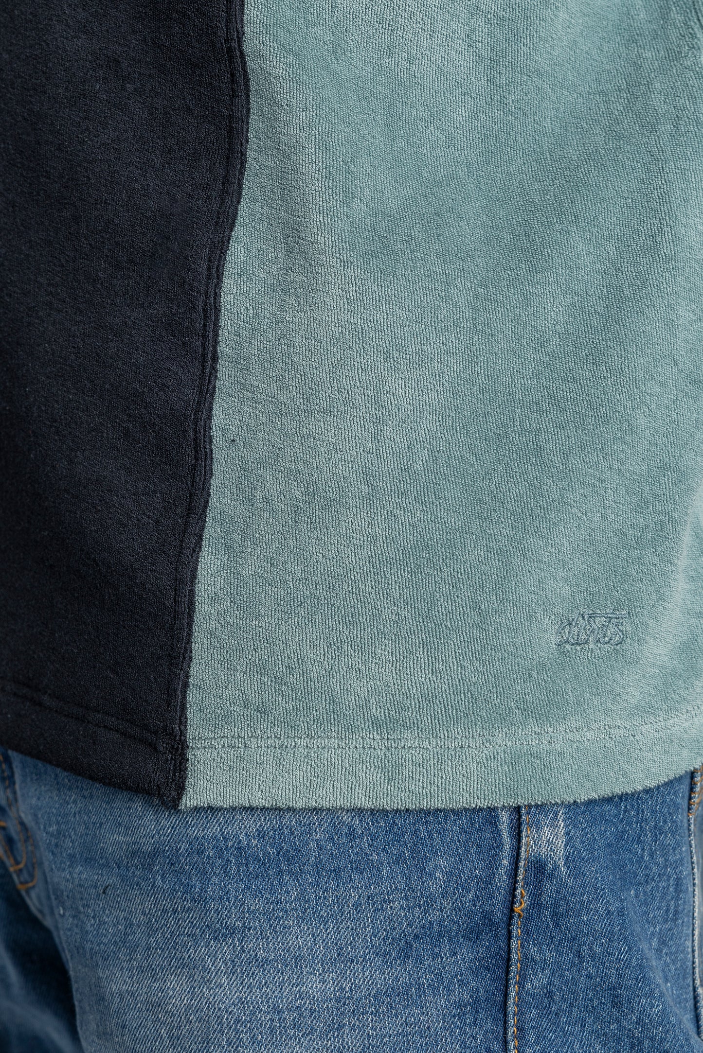 UPCYCLING Two-tone Terry T-Shirt, L