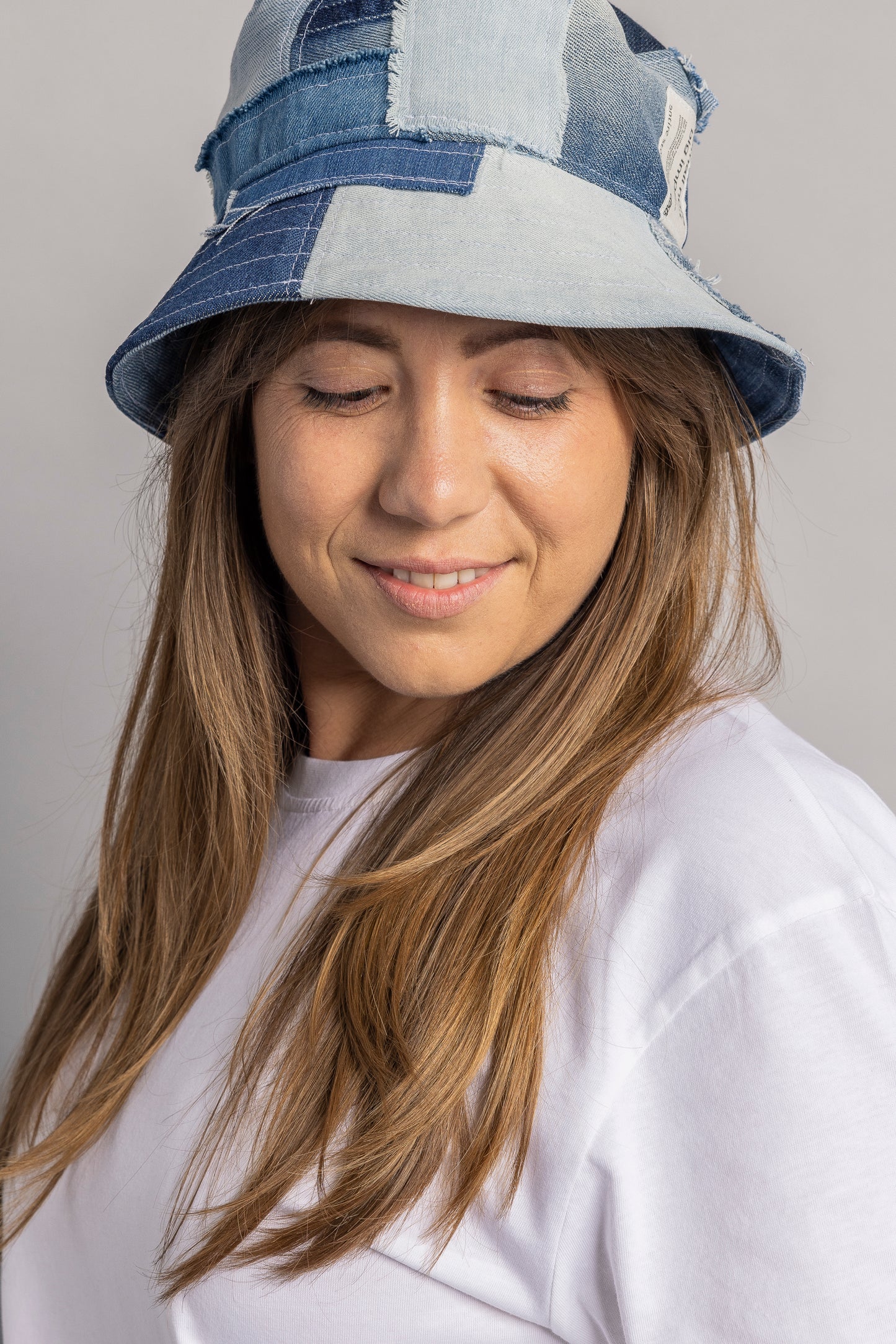 Upcycled denim bucket hat