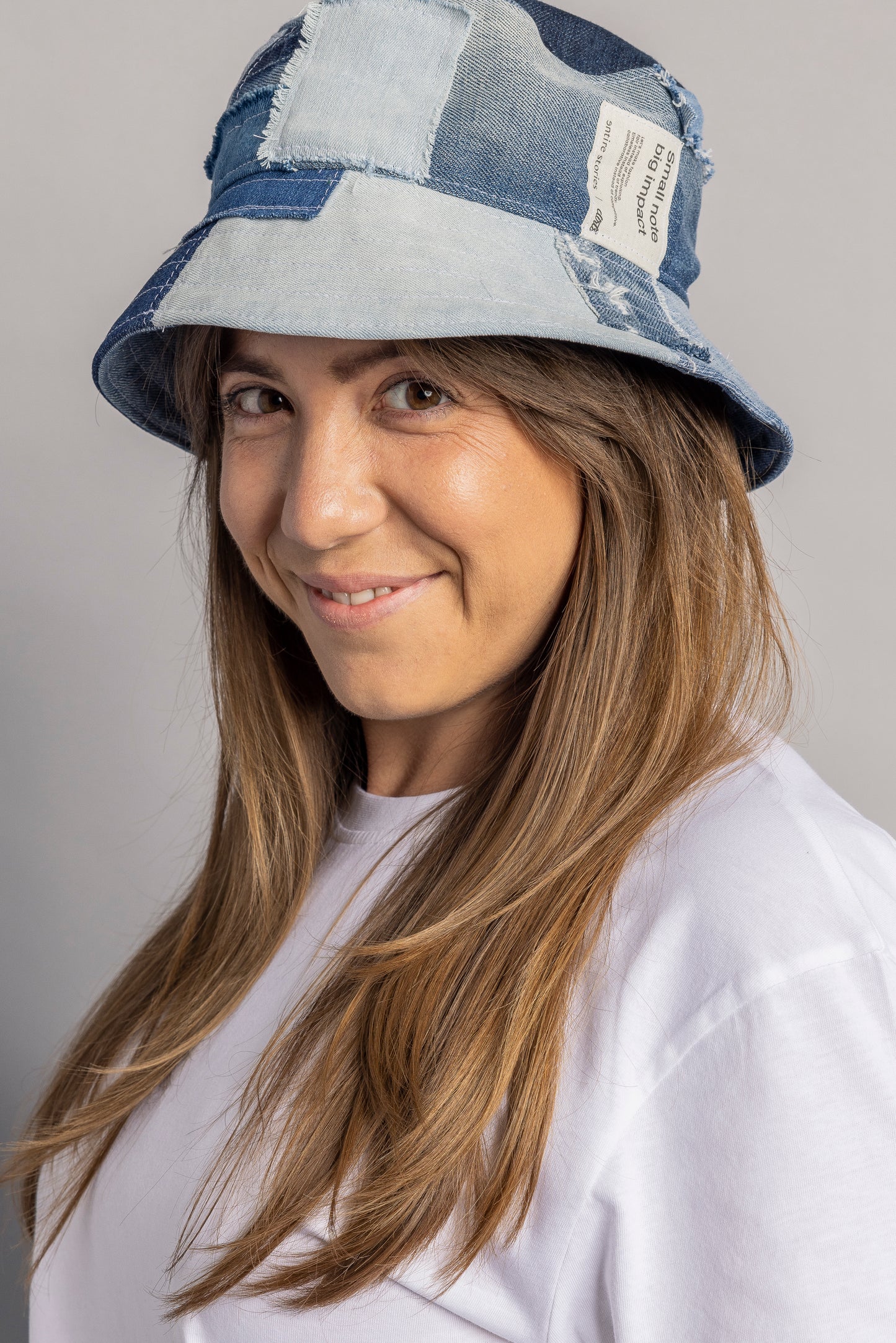 Upcycled denim bucket hat