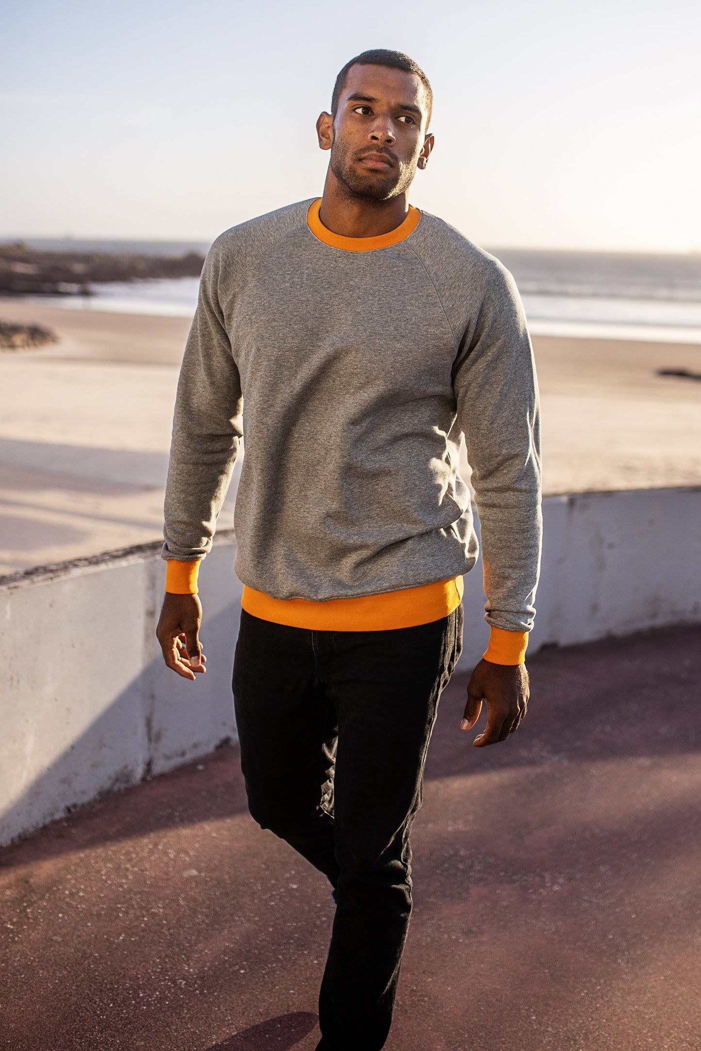 Grey Melange/Orange