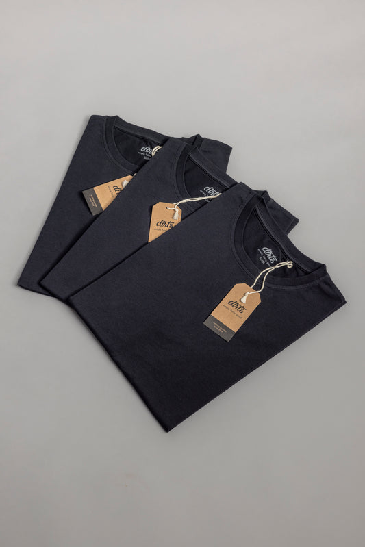 3er-Pack Premium Blank T-Shirt SLIM, Black