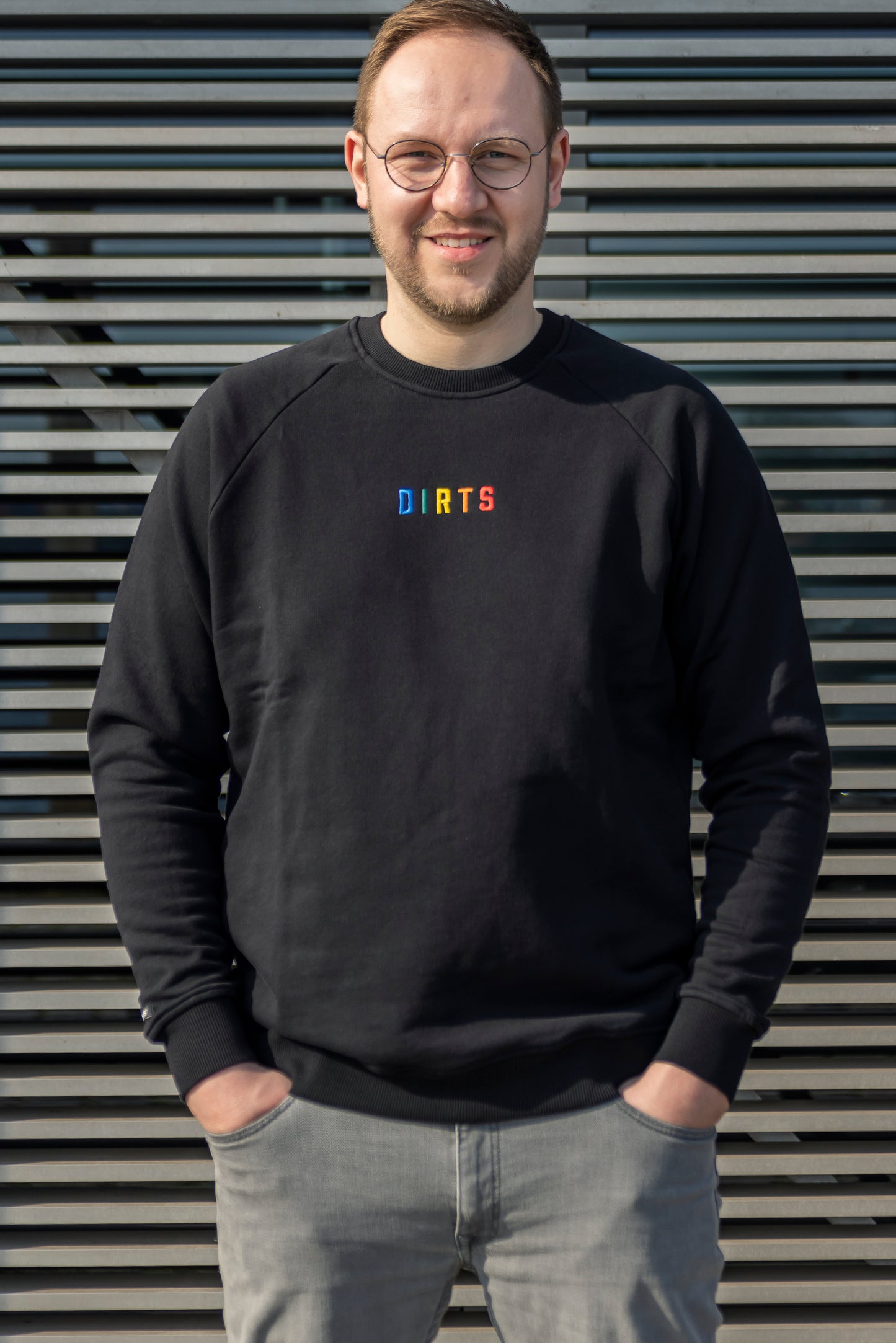 Rainbow Raglan Sweatshirt Unisex, Black
