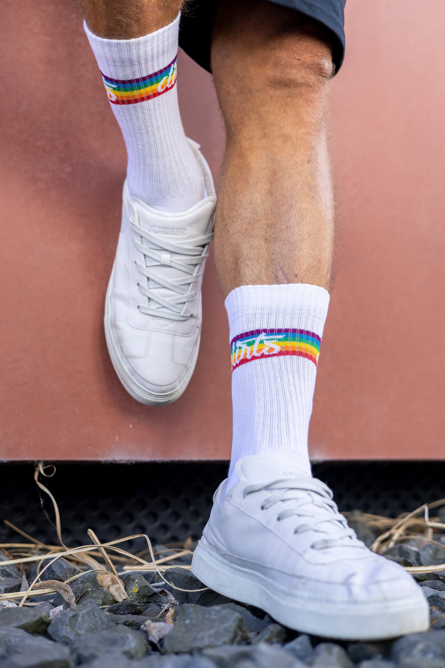 Pack of 2 Rainbow Socks, White