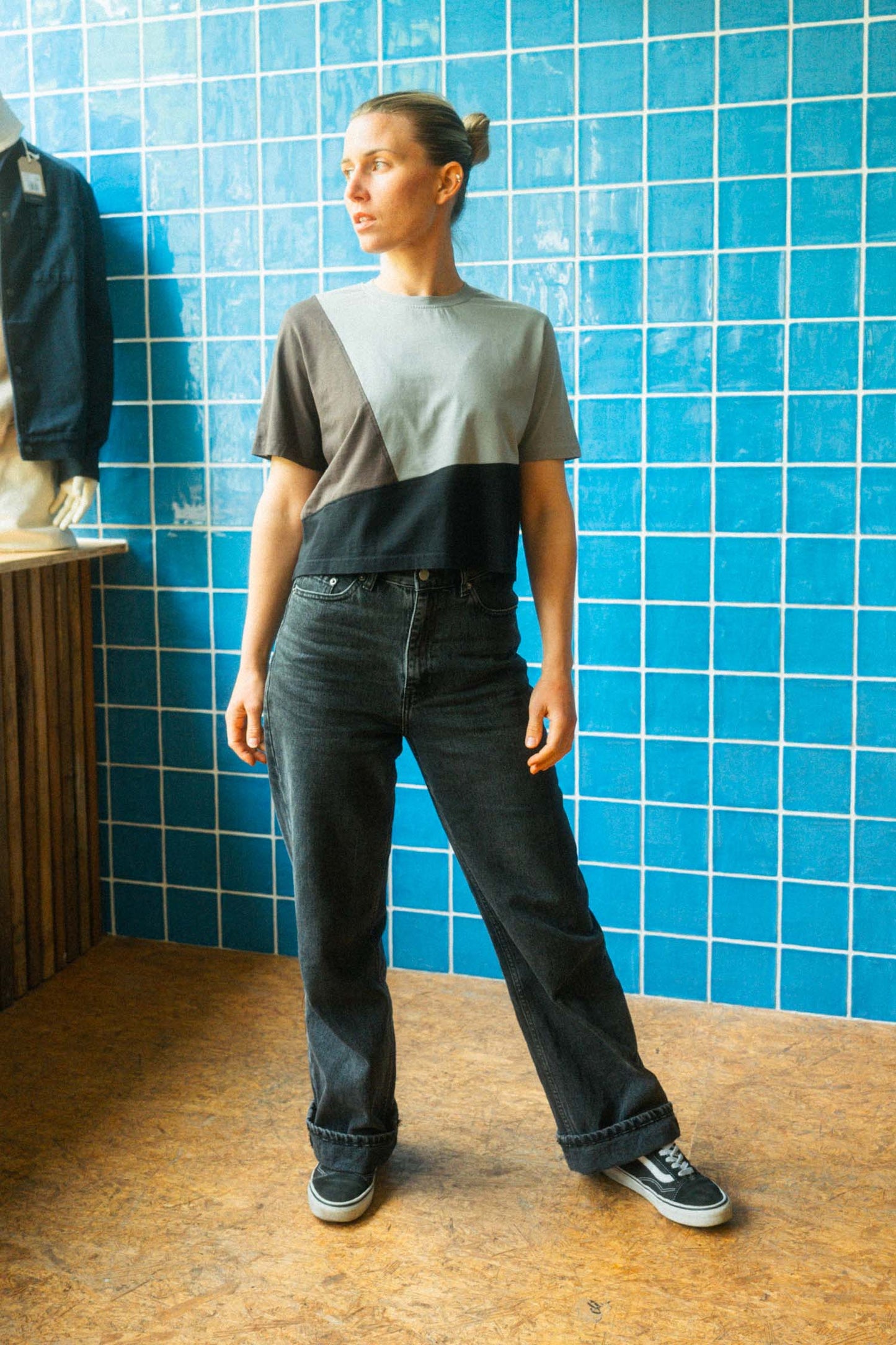 UPCYCLING Cropped T-Shirt Patchwork