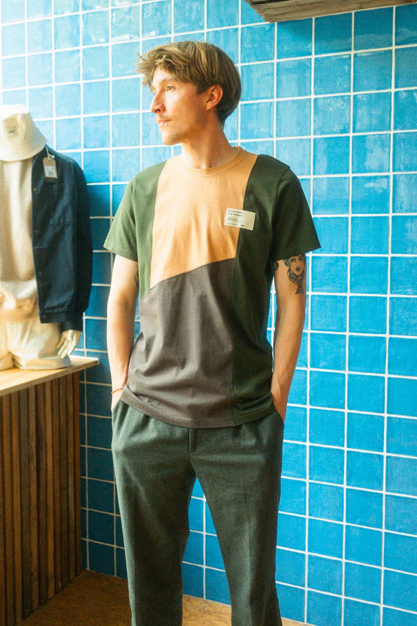 Upcycling Green River T-Shirt Size M