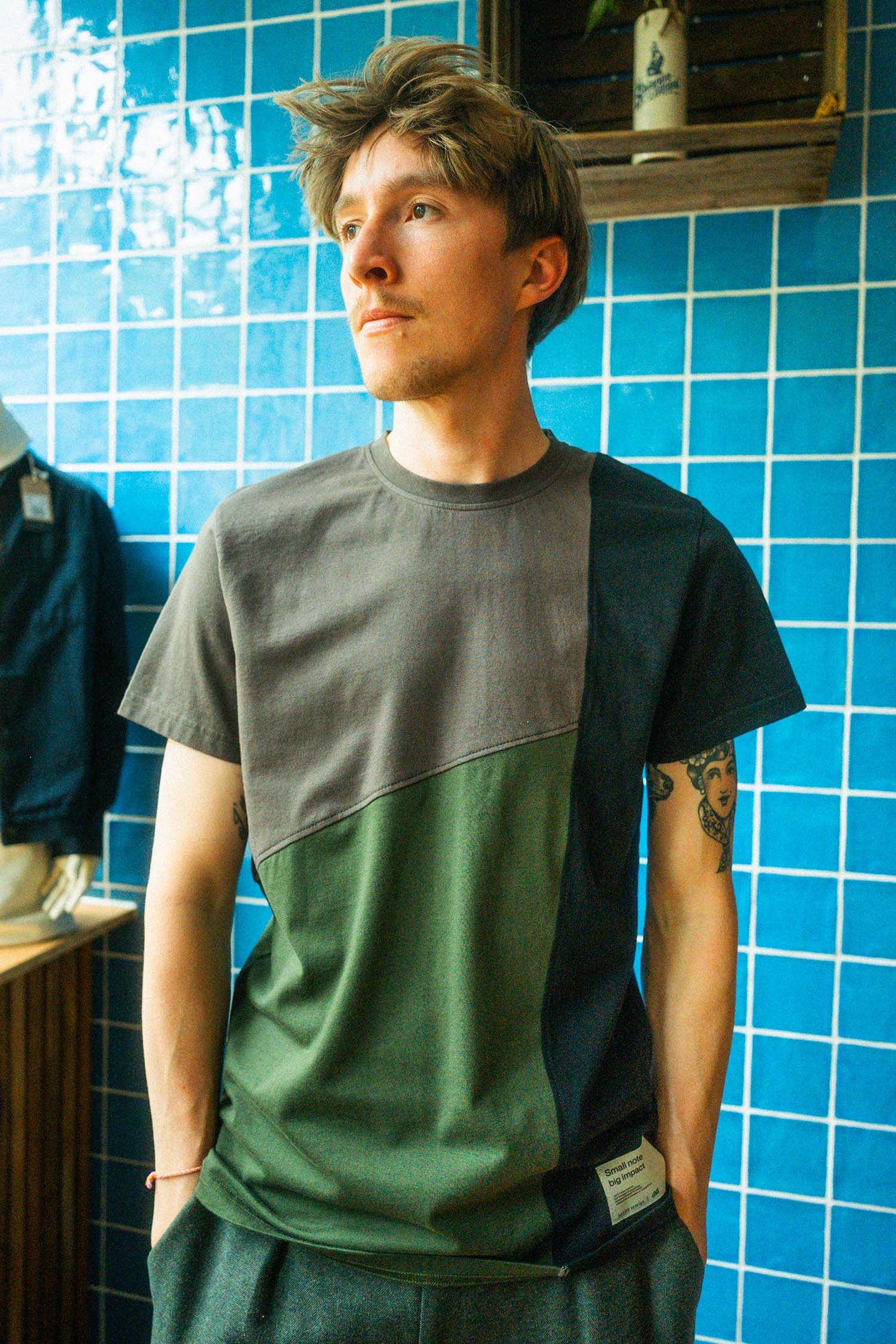 Upcycling Green River T-Shirt Size M