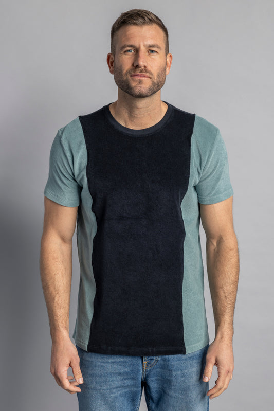 UPCYCLING Two-tone Terry T-Shirt, L