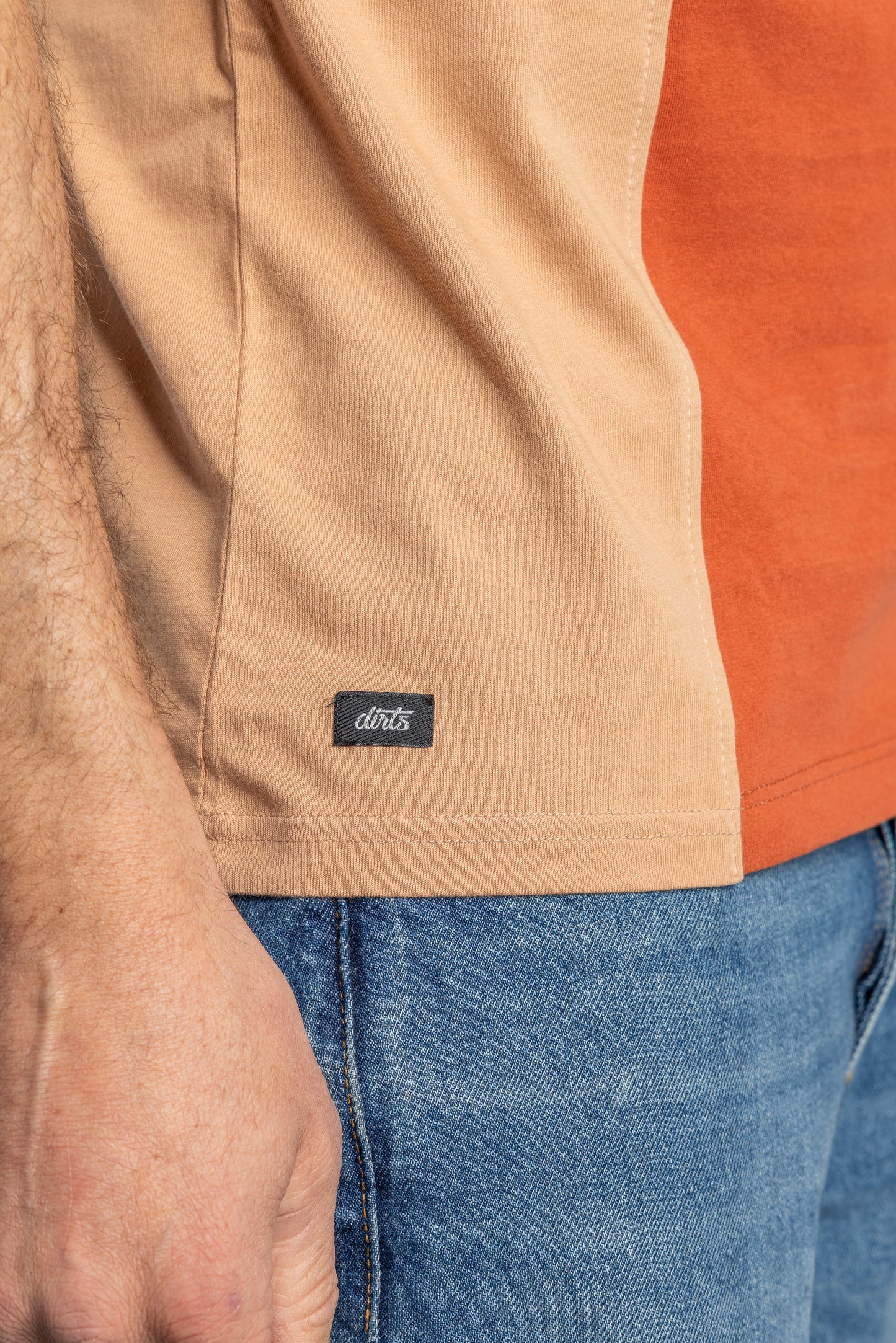 UPCYCLING Tricolor Patchwork T-Shirt, L