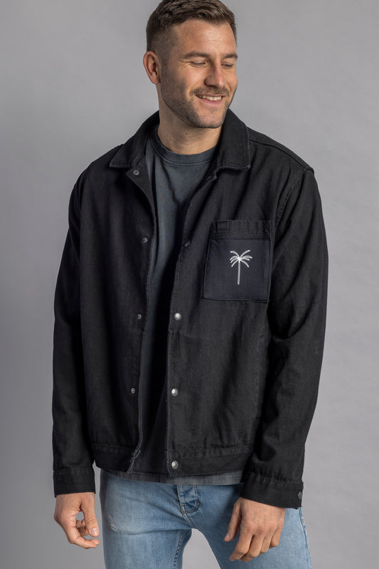 Upcycling Denim Jacket "NOLA" Black, size XL