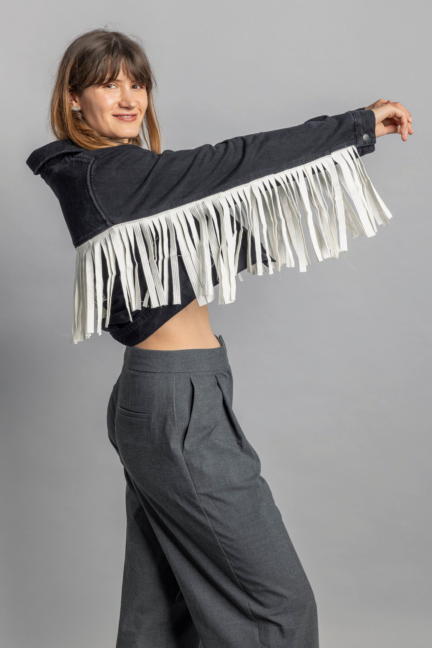 UPCYCLING Denim Jacket "Fringes"