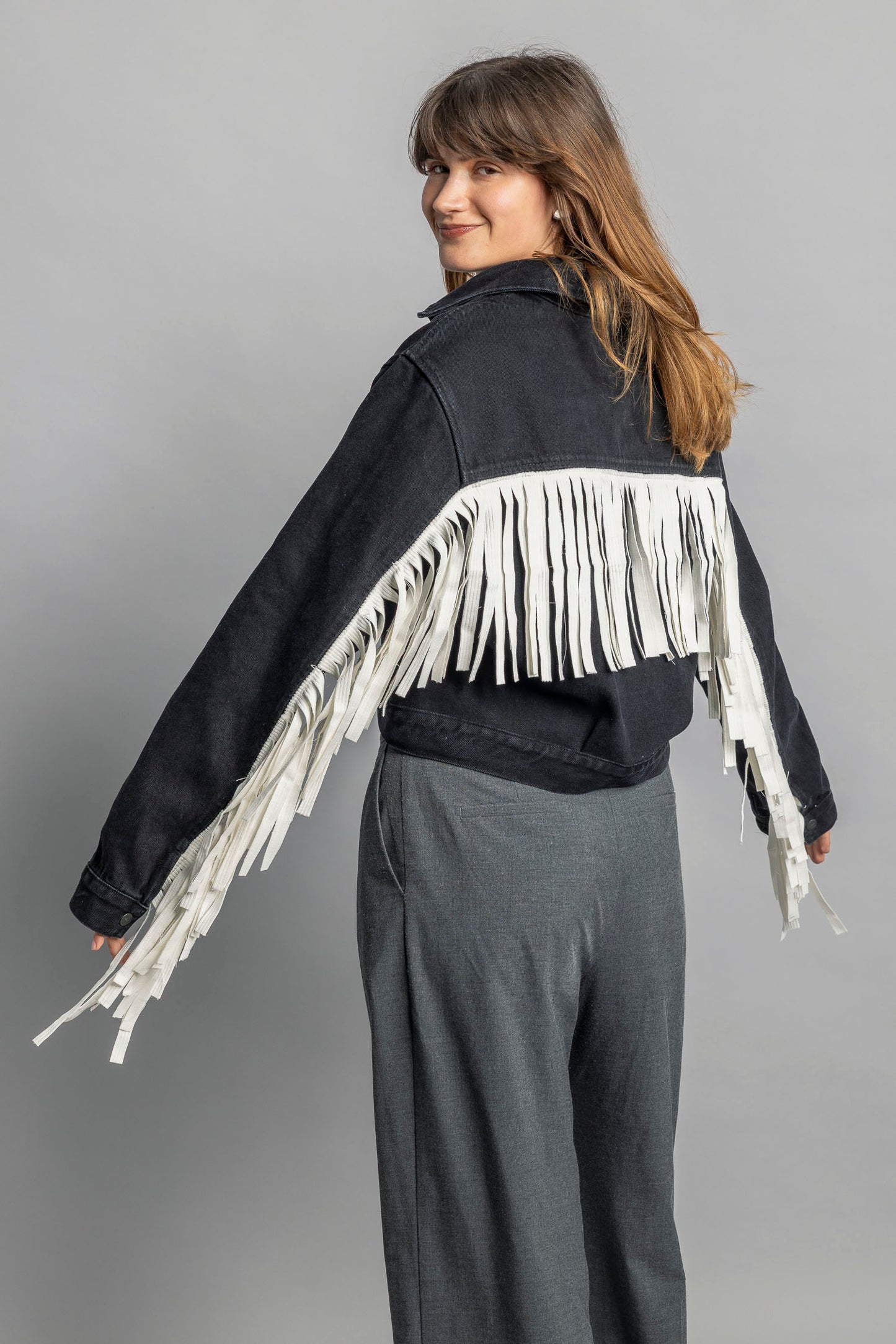 UPCYCLING Denim Jacket "Fringes"
