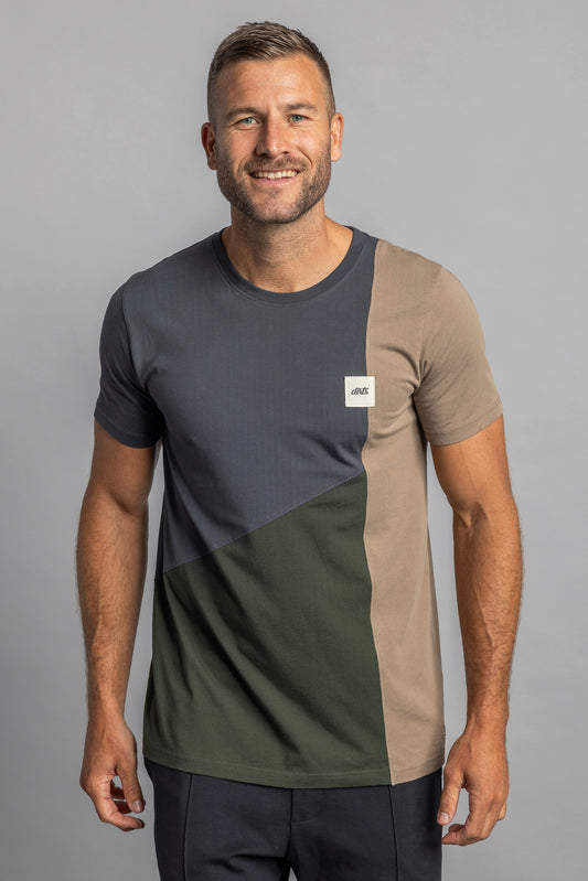 UPCYCLING Logo Patchwork T-Shirt Charcoal
