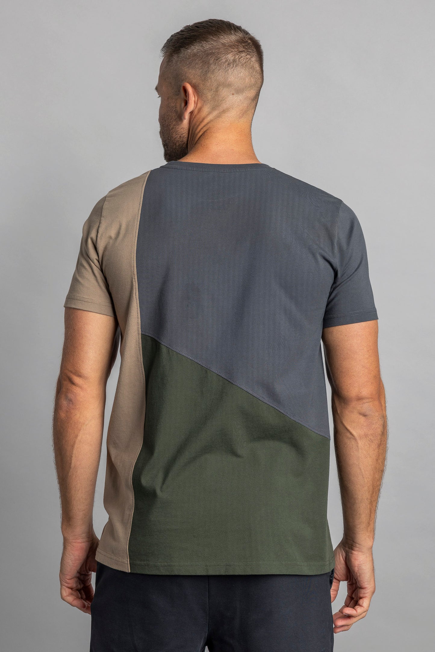 UPCYCLING Logo Patchwork T-Shirt Charcoal