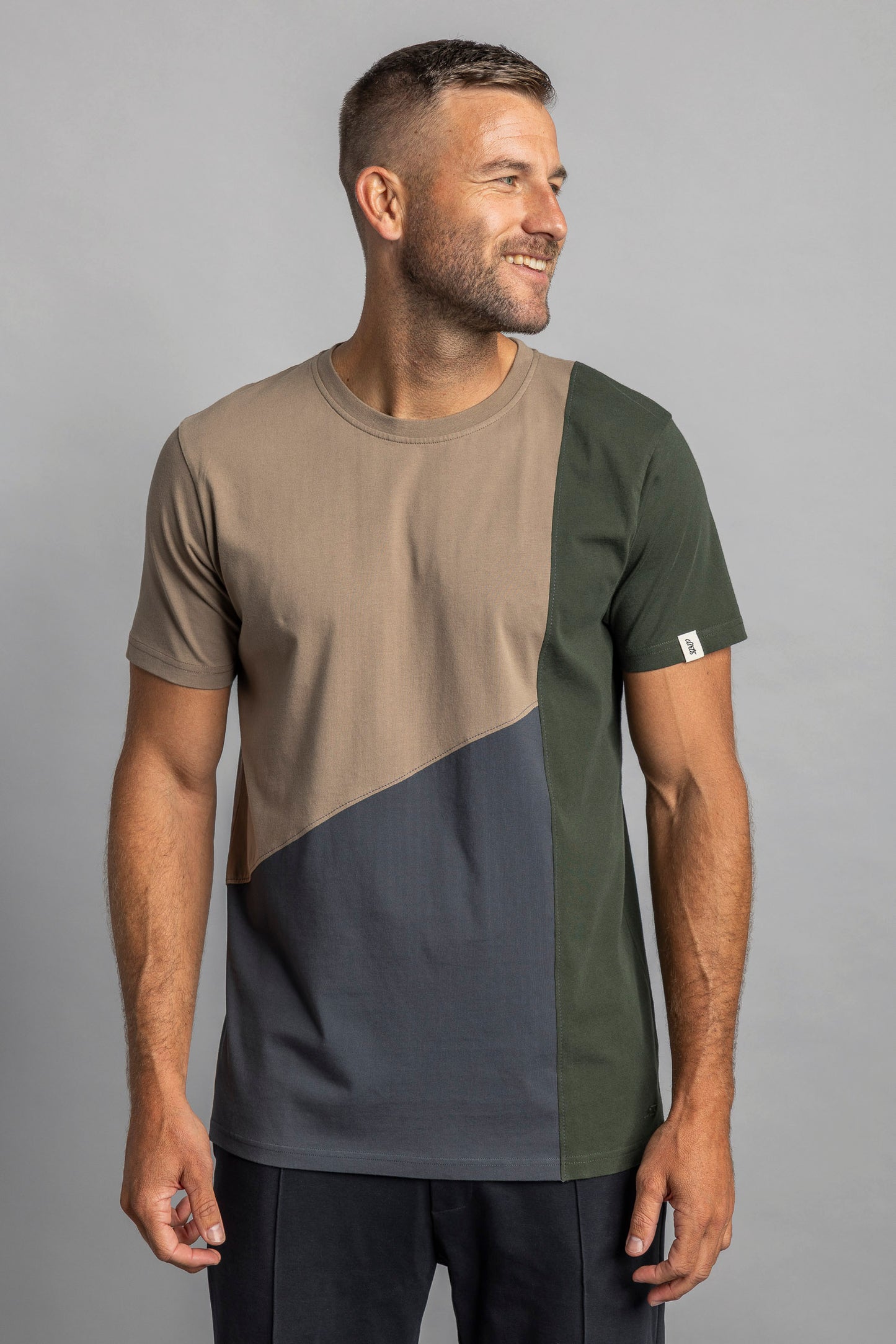 UPCYCLING Patchwork T-Shirt Walnut
