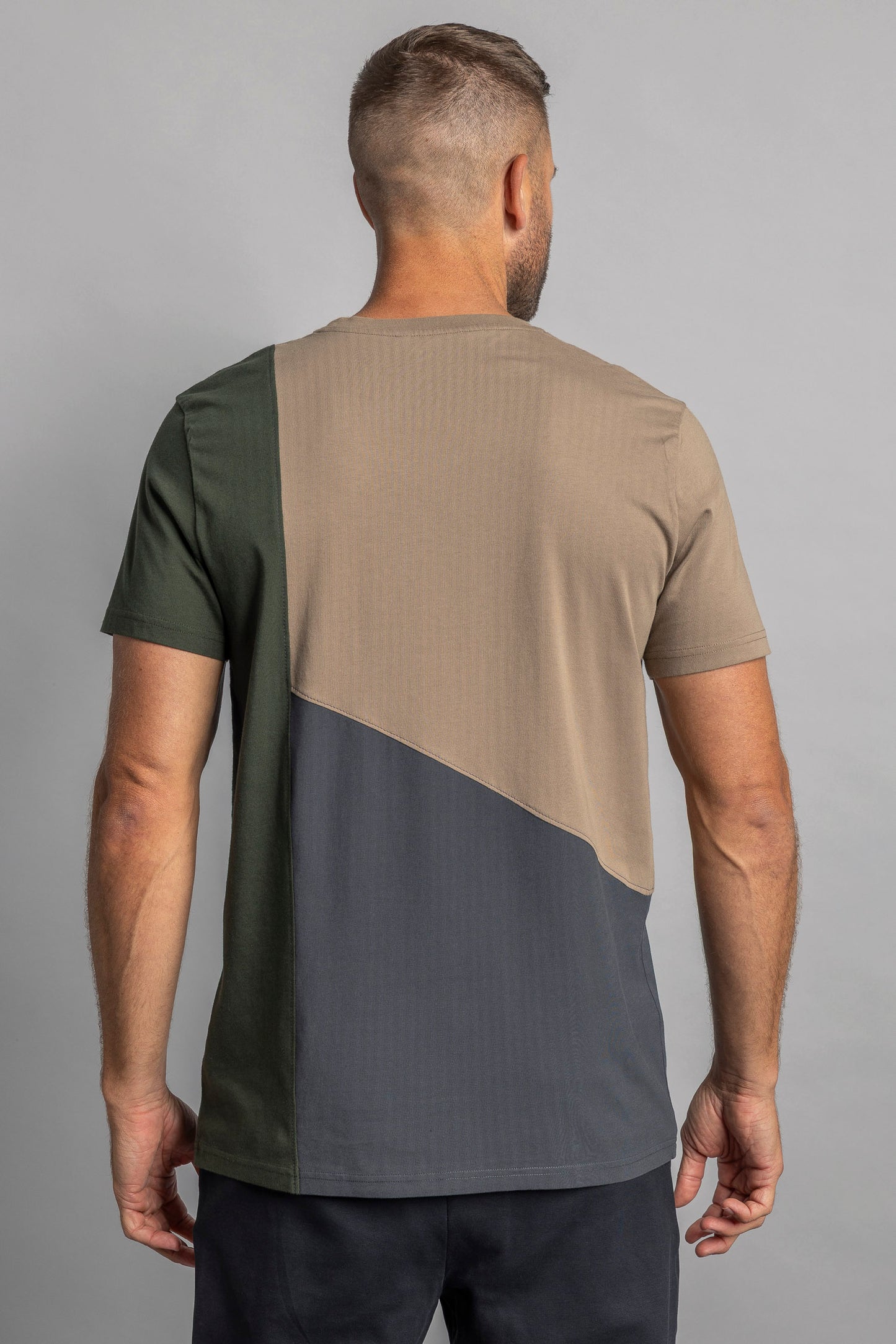 UPCYCLING Patchwork T-Shirt Walnut