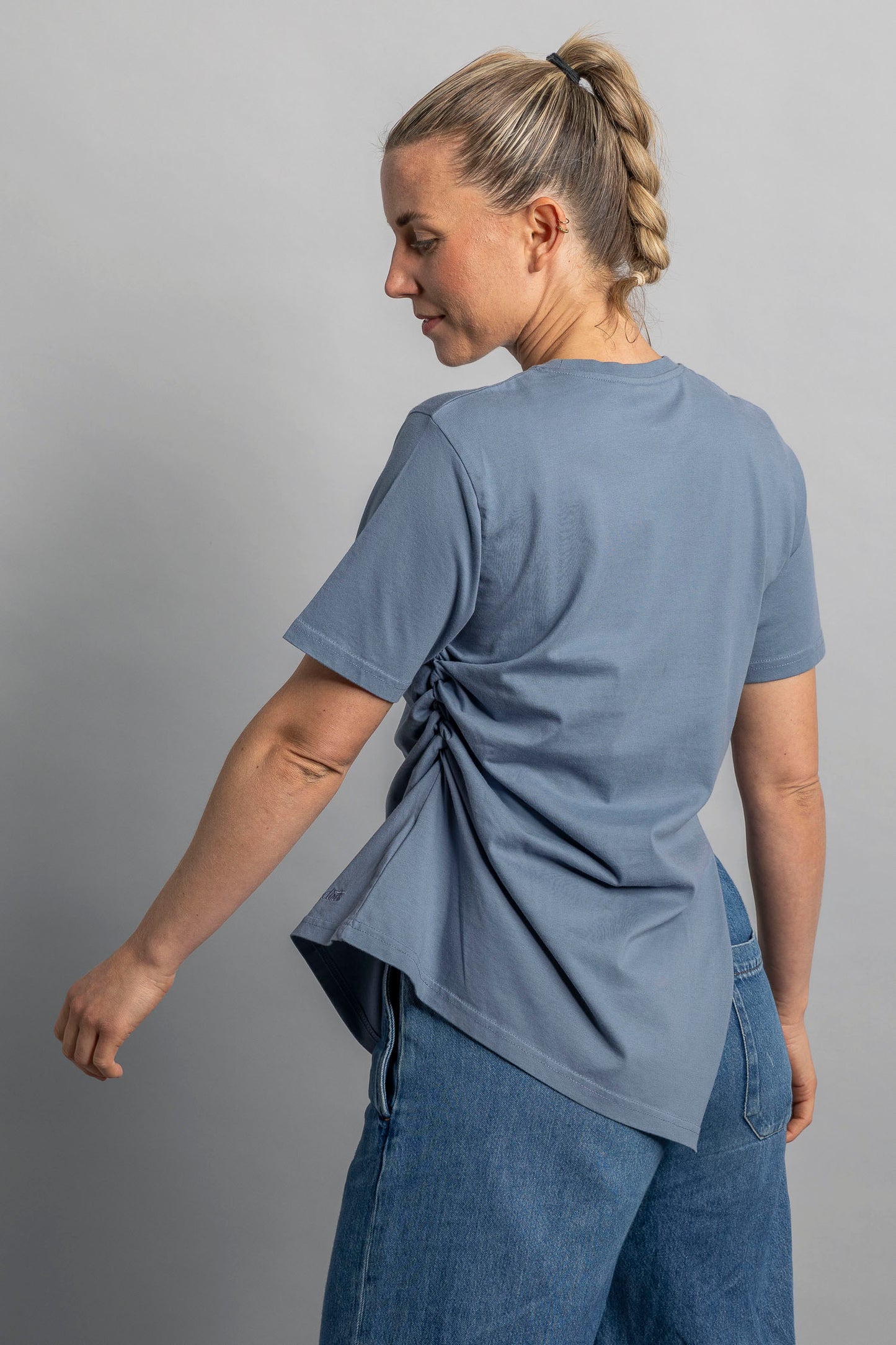 UPCYCLING Asymmetrical T-Shirt Stormy Blue