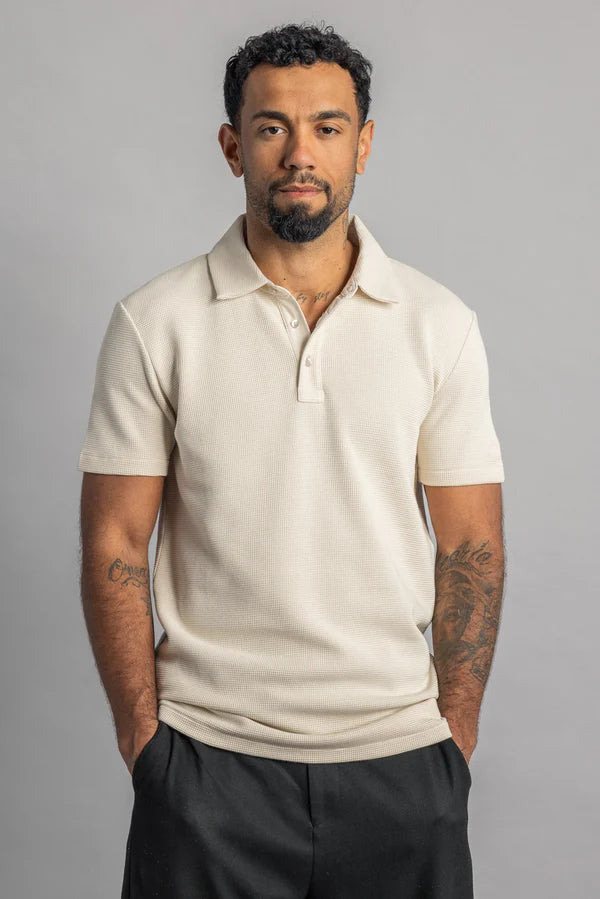 PRE-LOVED Waffle Piqué Polo Shirt, L