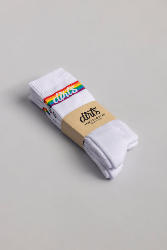Pack of 2 Rainbow Socks, White