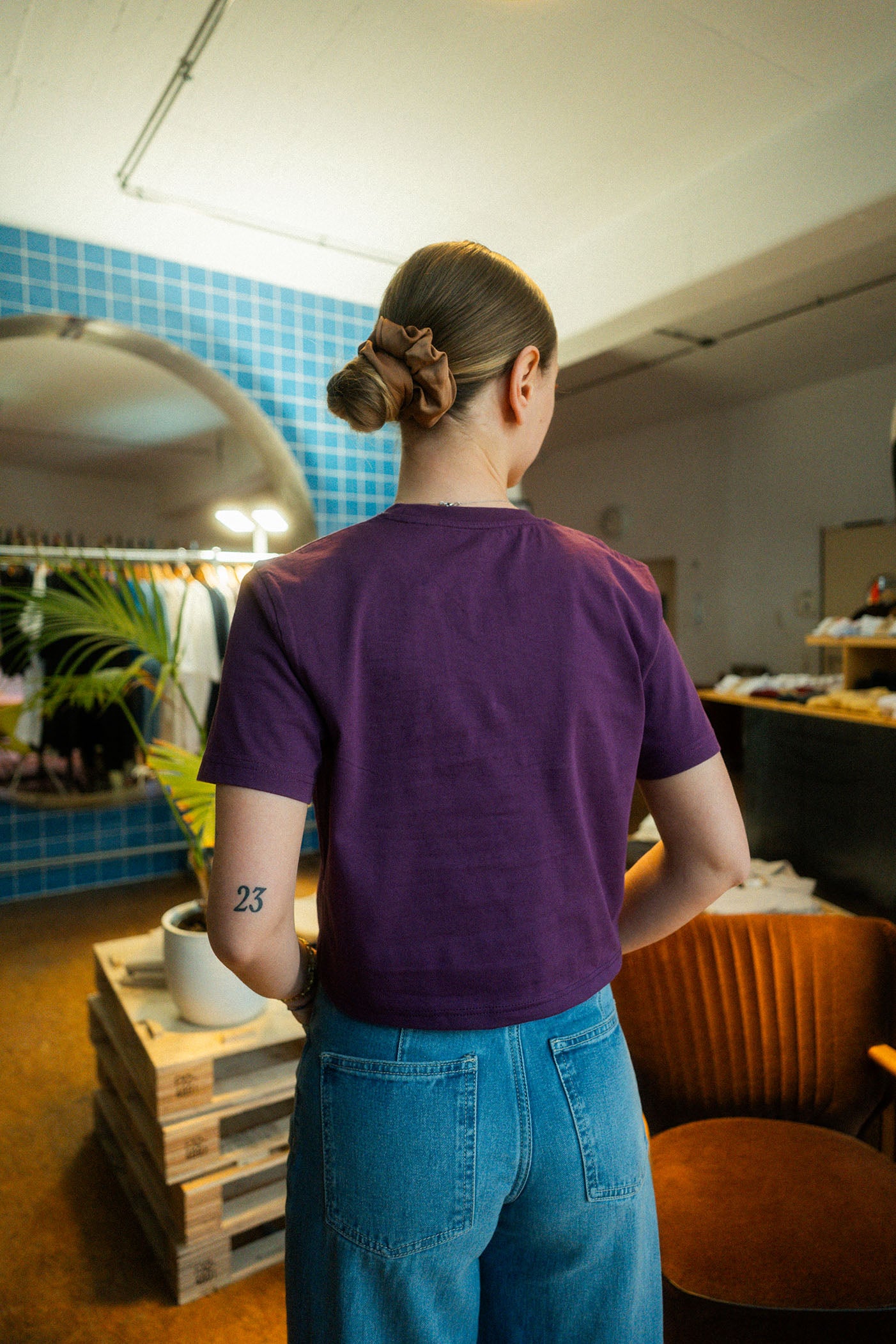 UPCYCLING Cropped Logo T-Shirt