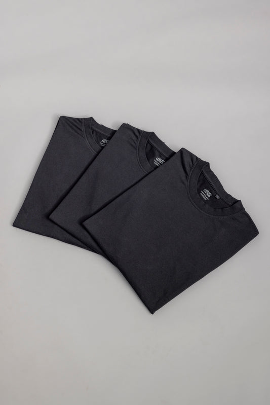 3er-Pack Heavy Cotton T-Shirt OVERSIZED Black