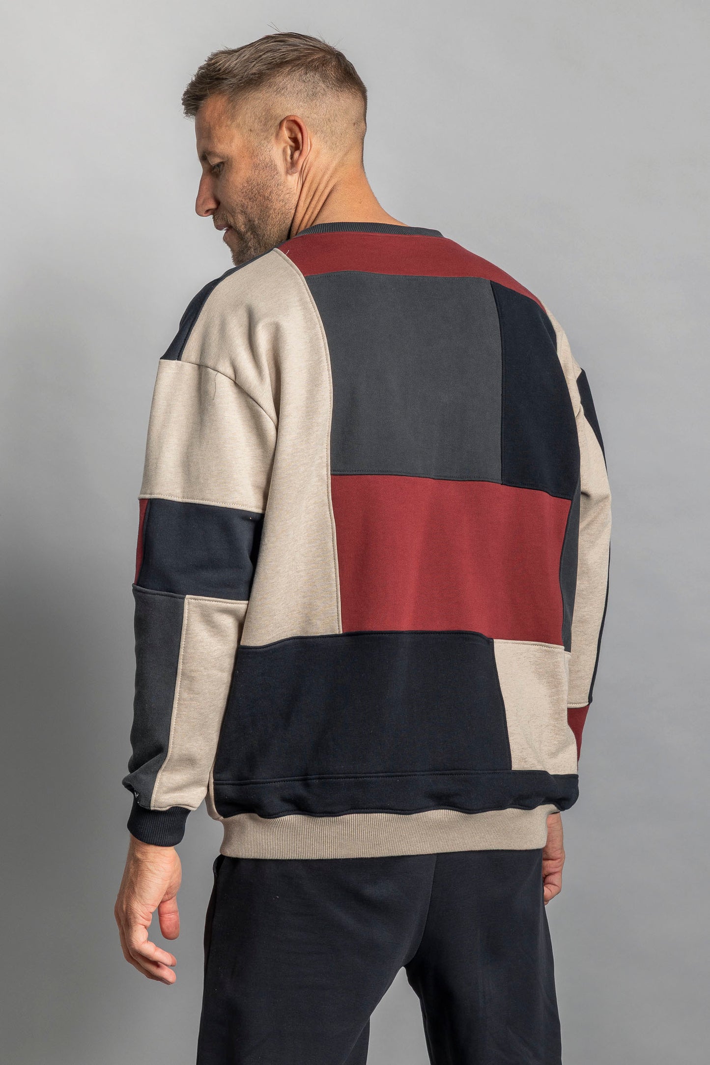 UPCYCLING Logo Patchwork Crewneck