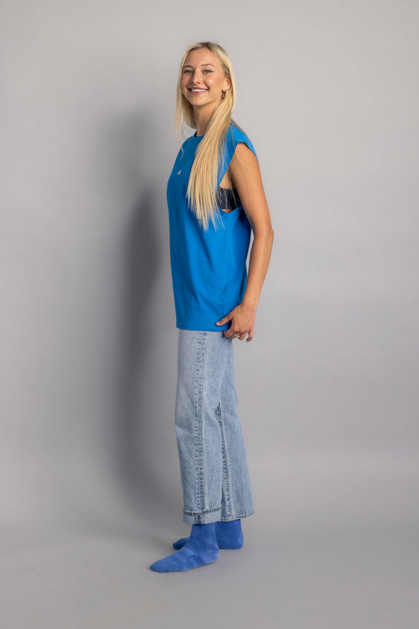 Logo tank Top fancy blue