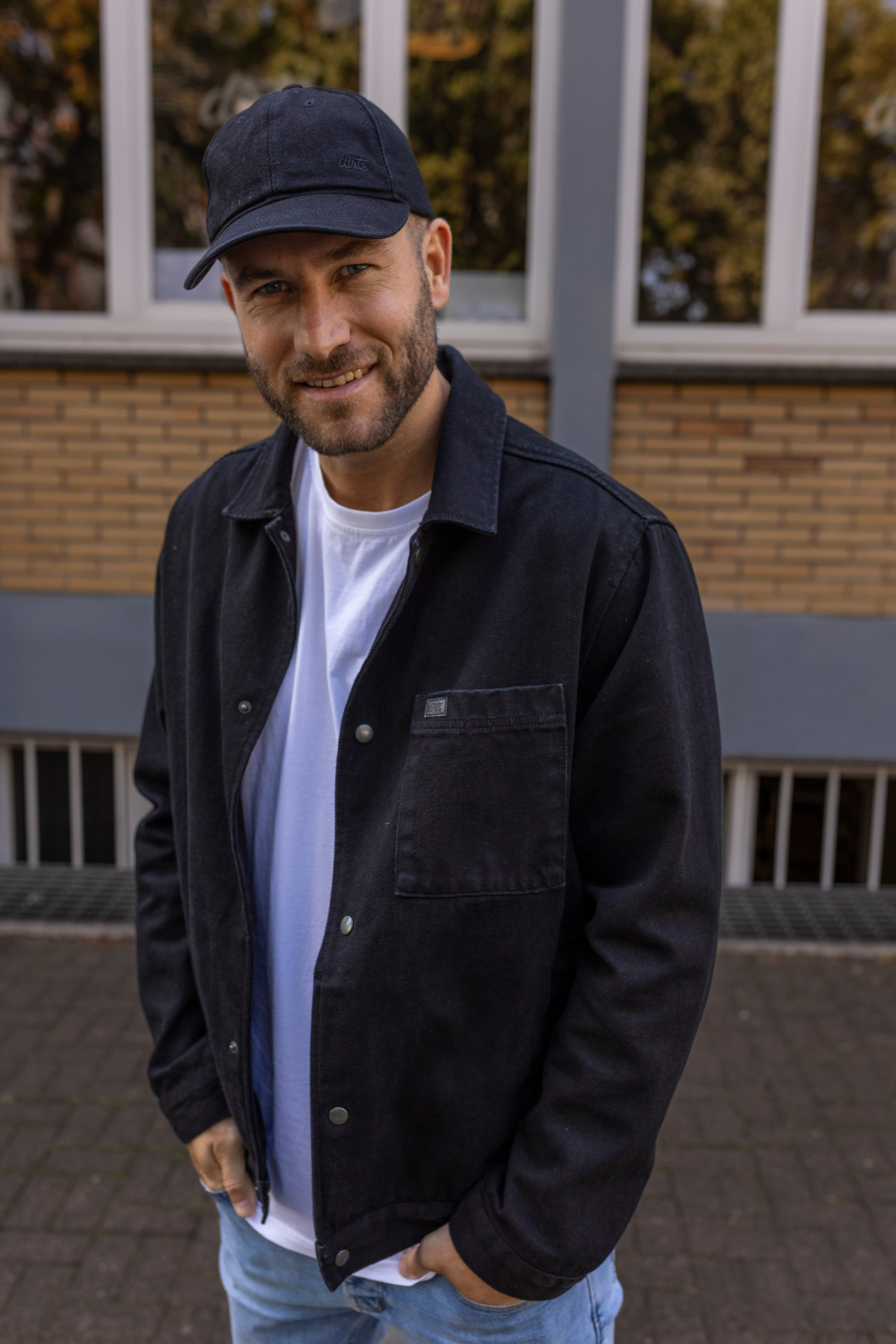 Denim Set Jacket Baseball Cap Black