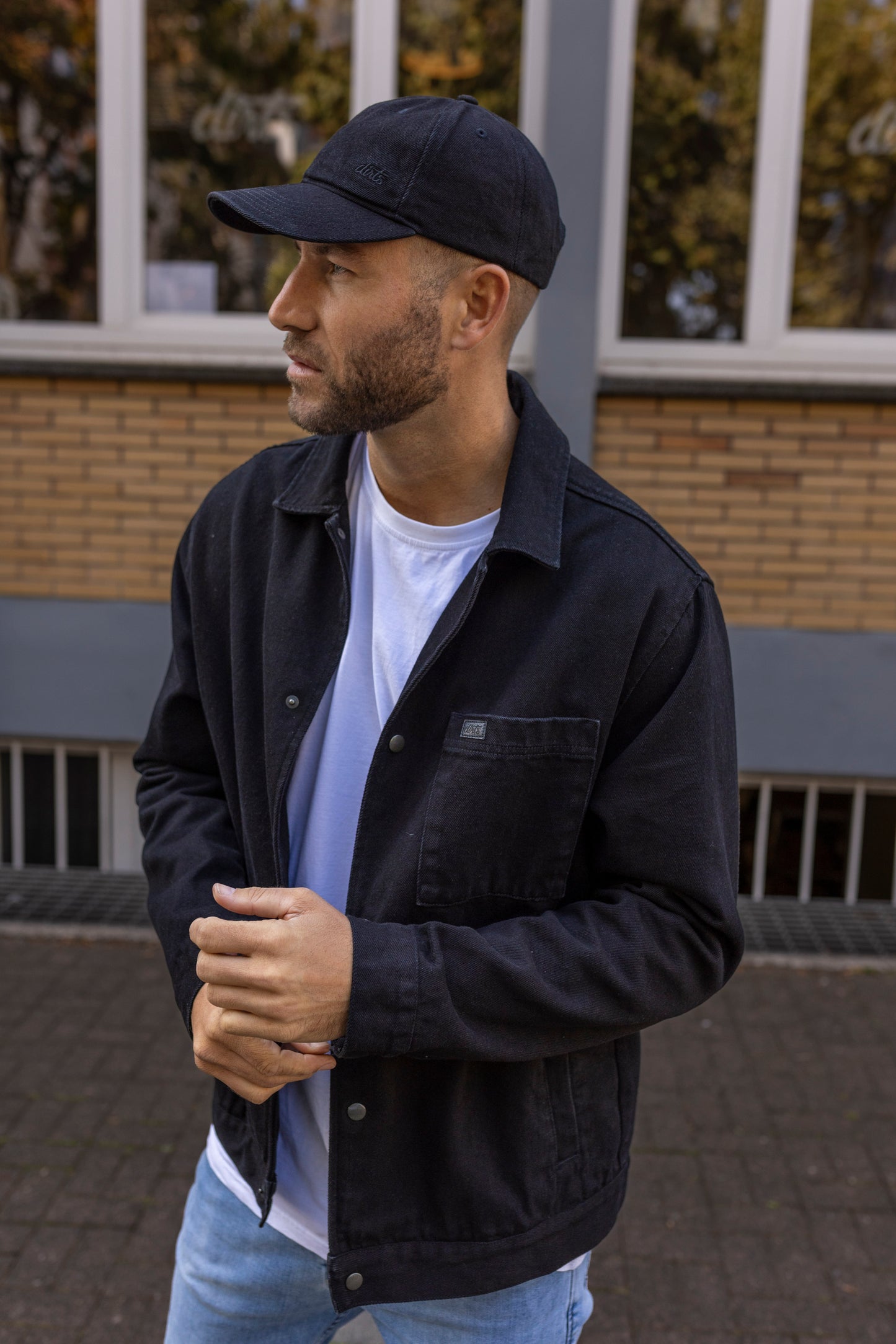 Denim Baseball Cap Washed, Black