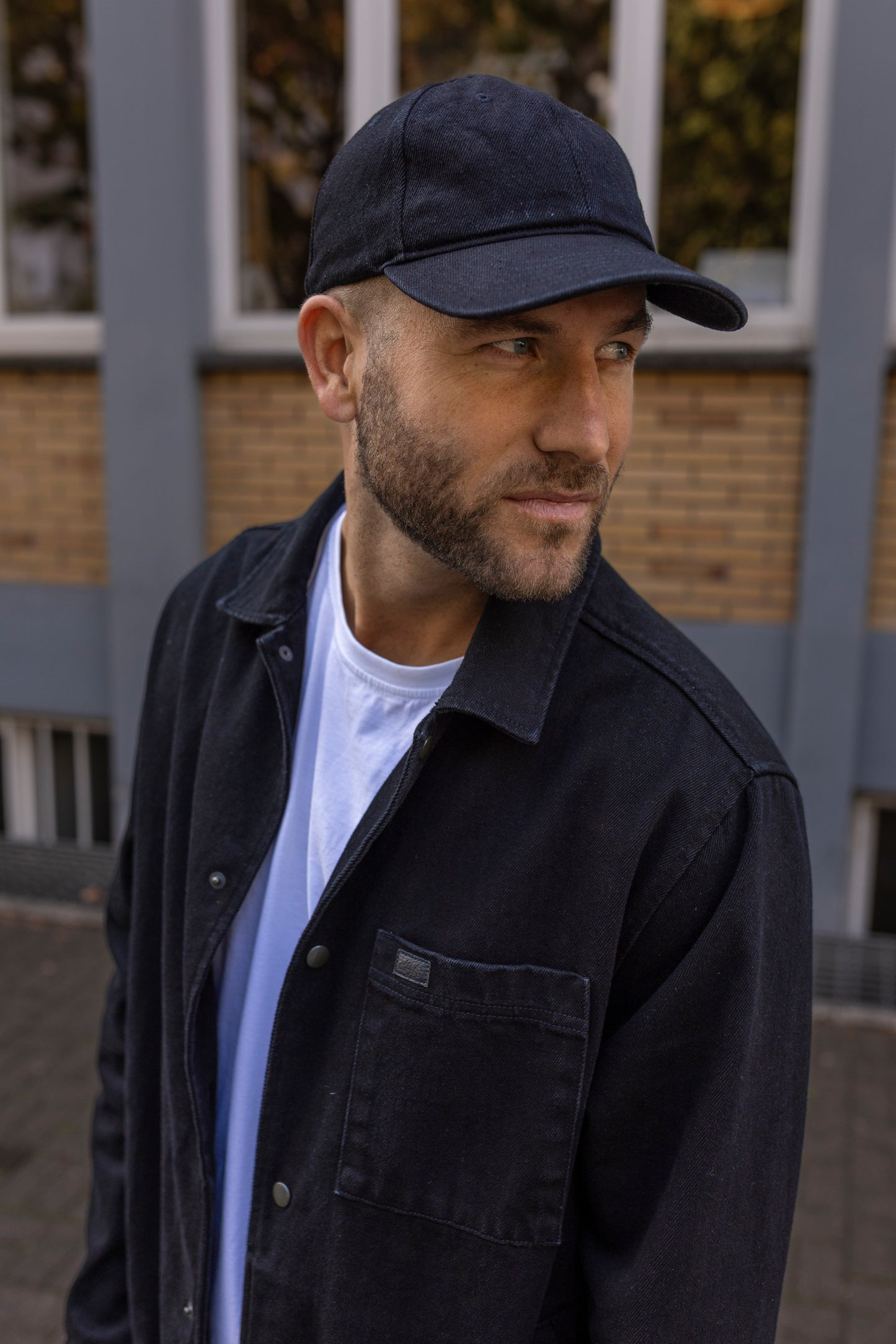 Denim Baseball Cap Washed, Black