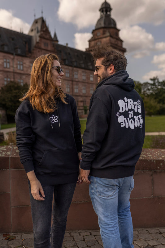 Flower Hoodie Unisex, Black