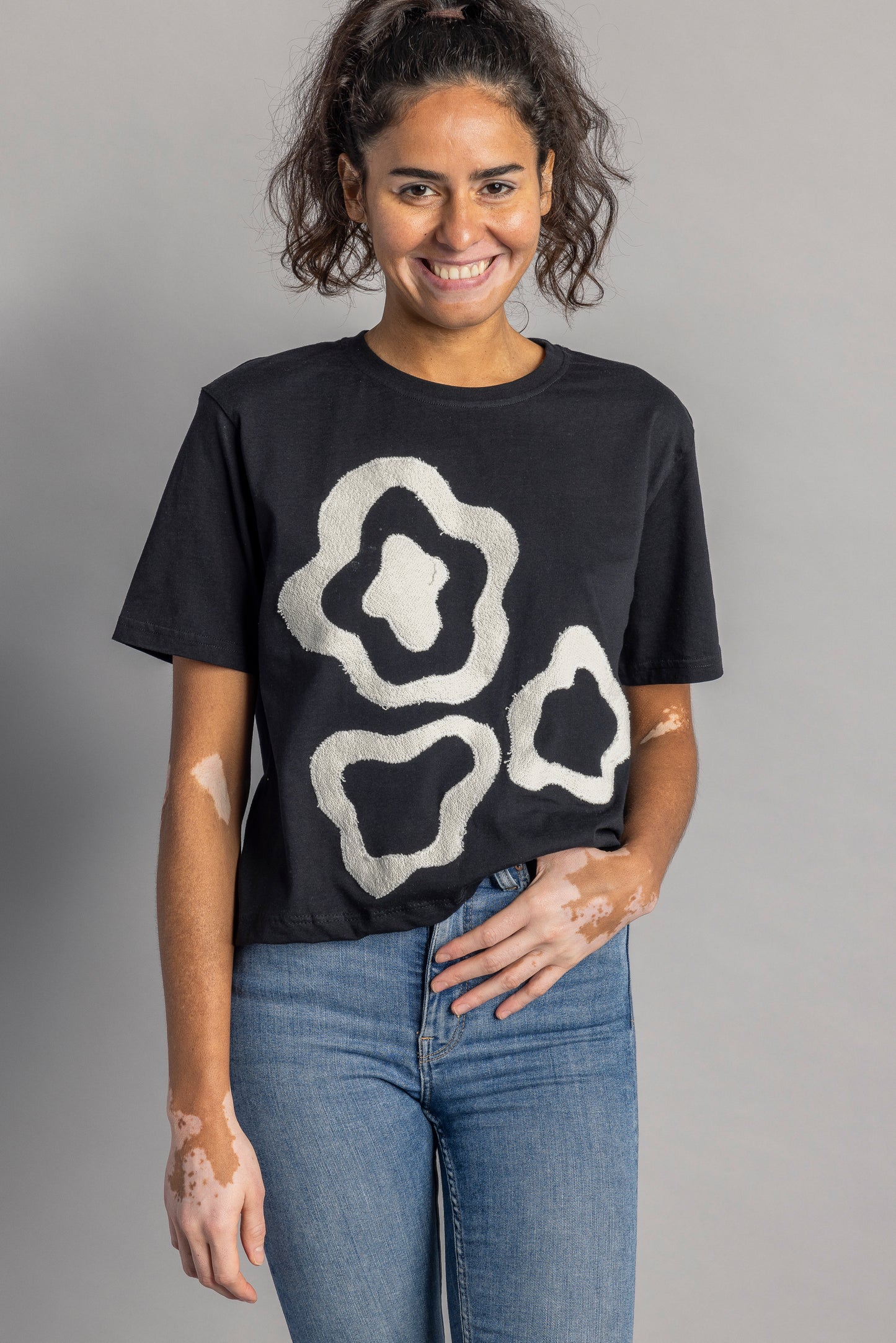 Upcycling unique T-shirt ladies size. S