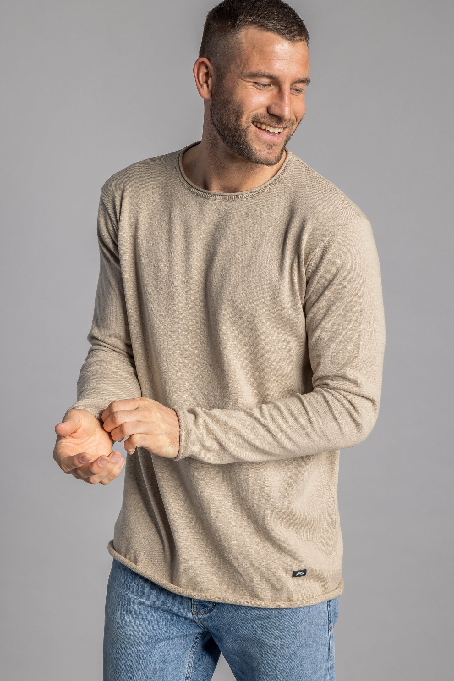 Knitted longsleeve, cold beige