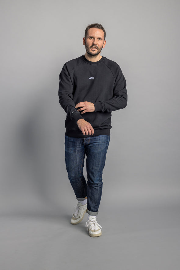 Raglan Logo Sweatshirt Unisex, Schwarz