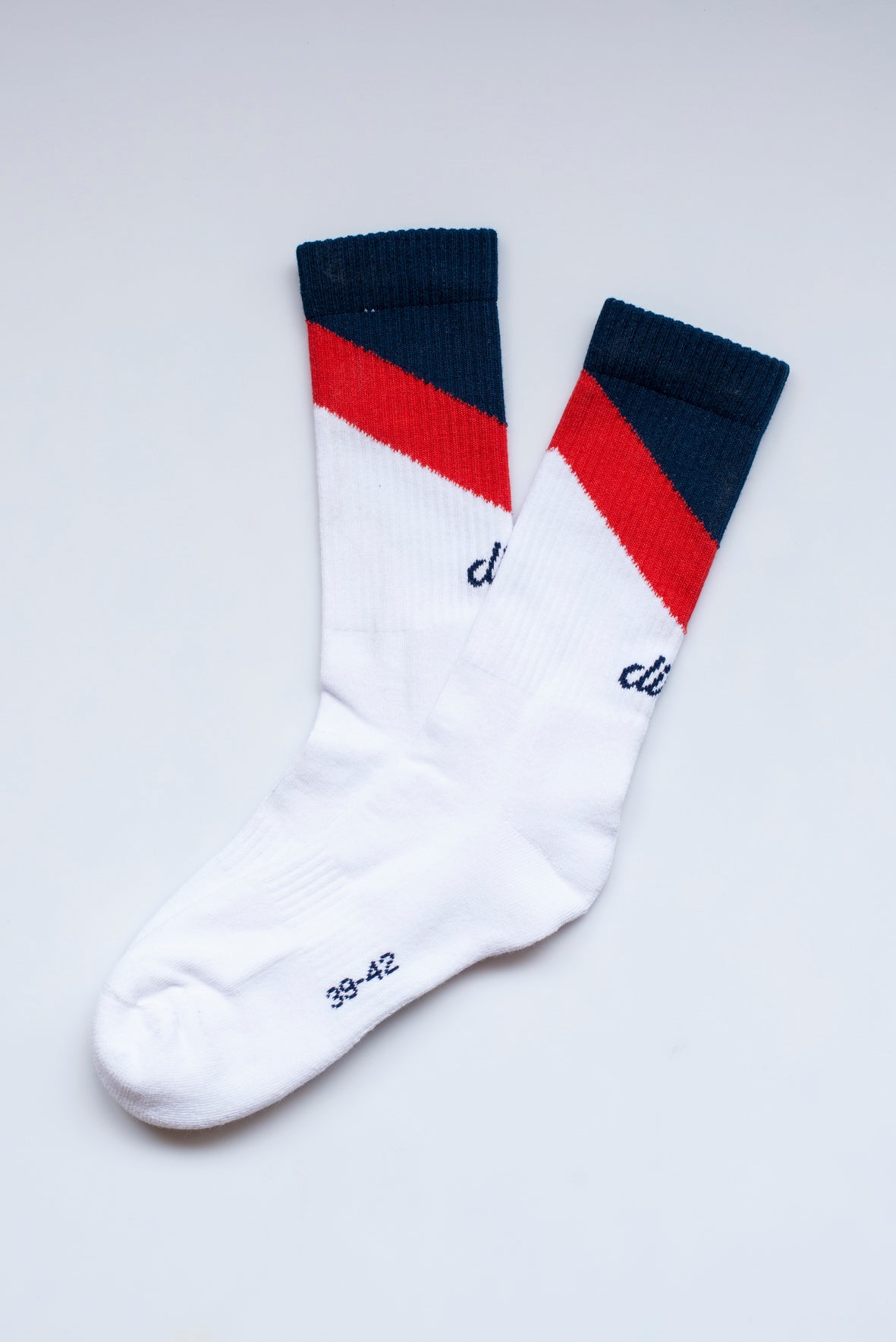 ZIG ZAG Socks, white/red/blue