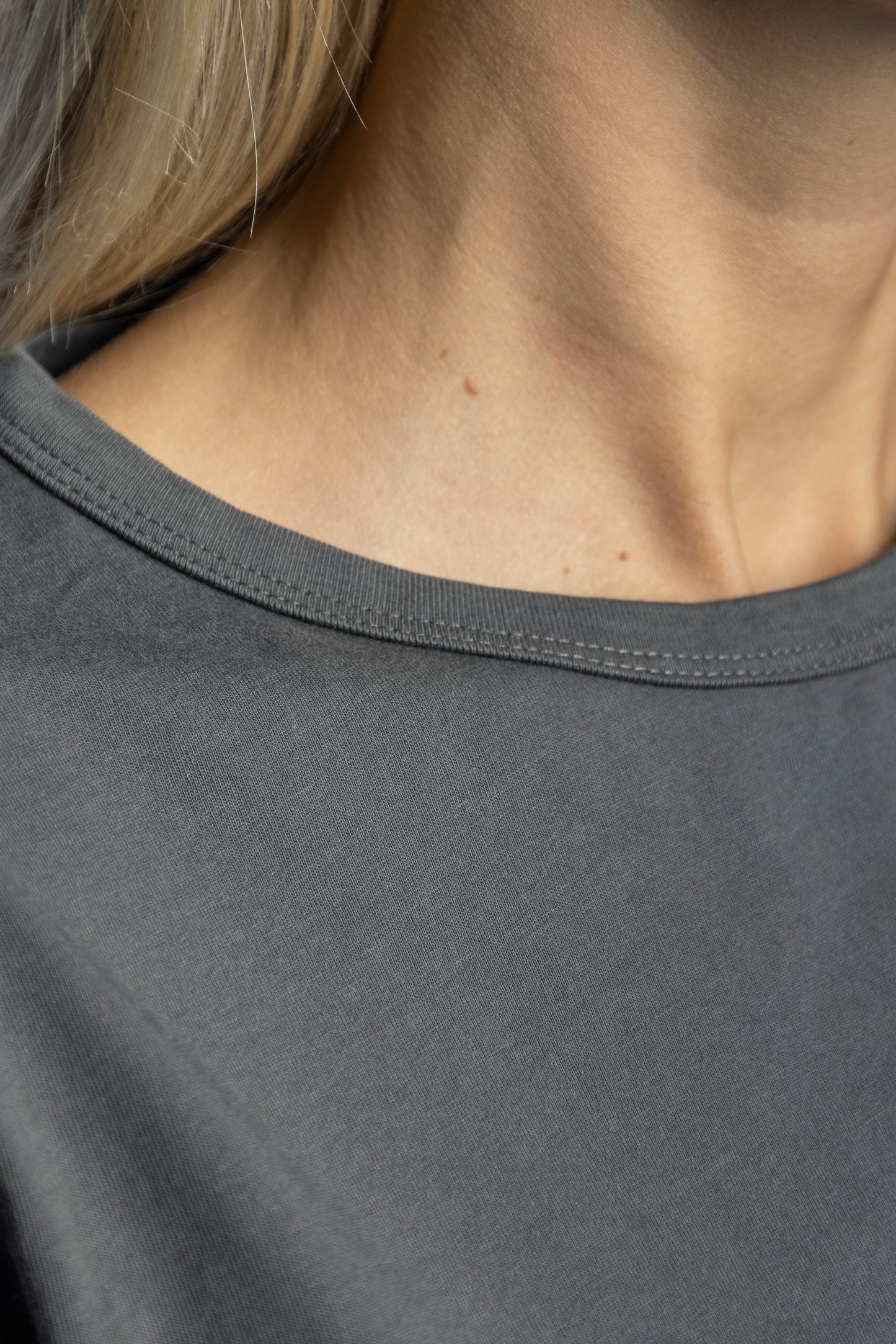 Cropped T-Shirt Ladies GOTS, grey
