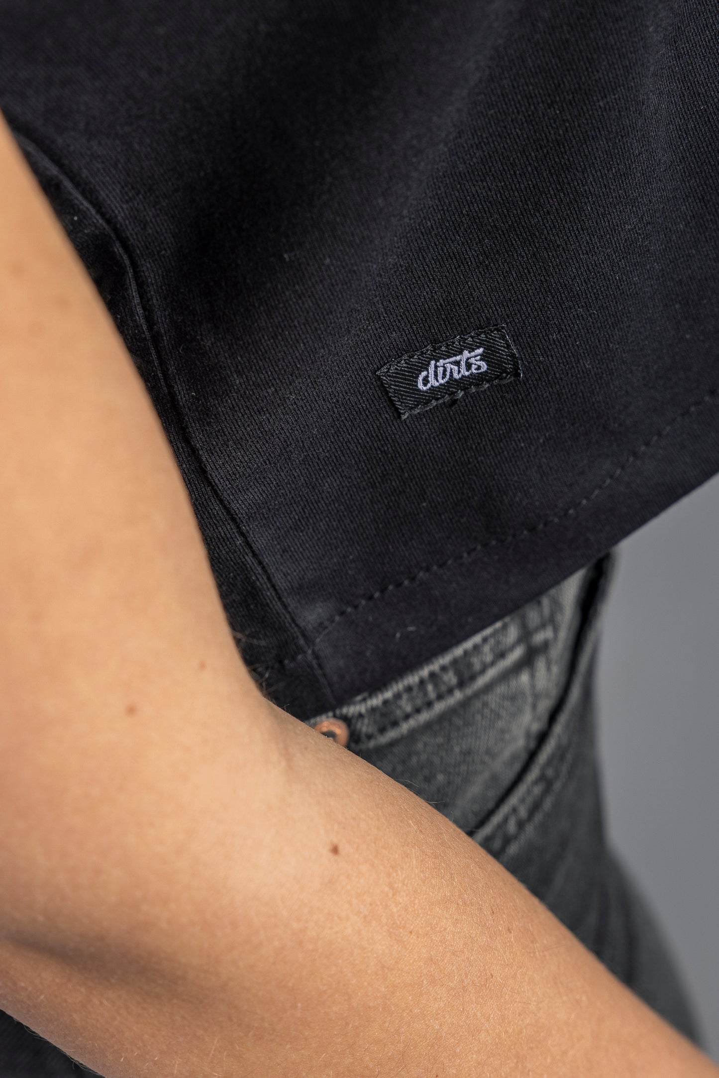 UPCYCLING Cropped Top Ladies, Schwarz