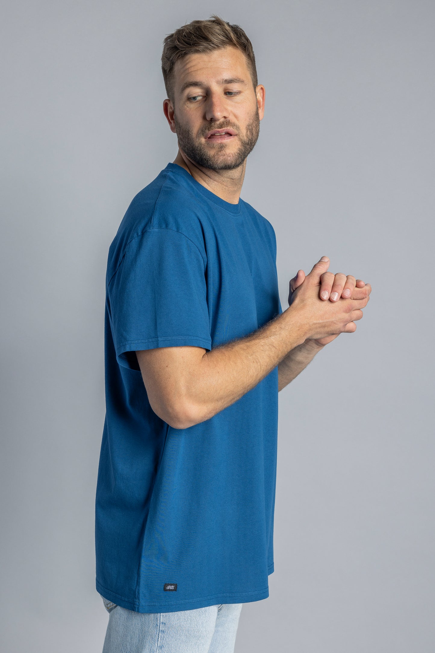 Recycled cotton T-shirt OVERSIZED, Atlantic blue