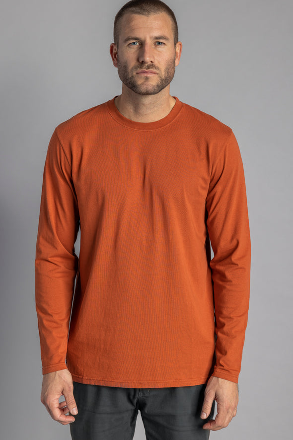 Recycled Cotton Longsleeve Shirt, Rust