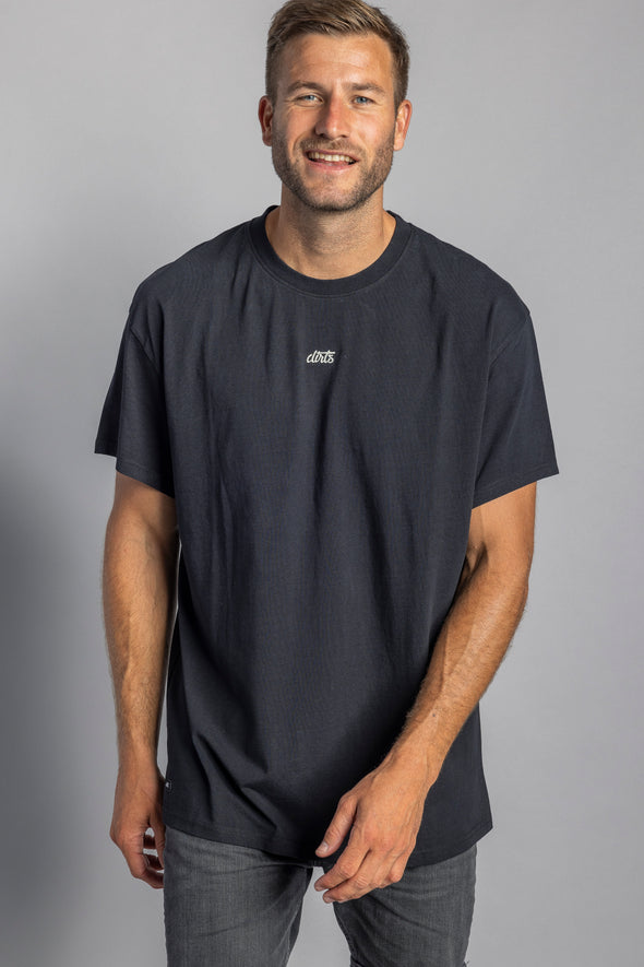 Recycled Cotton Logo Oversized T-Shirt, Schwarz