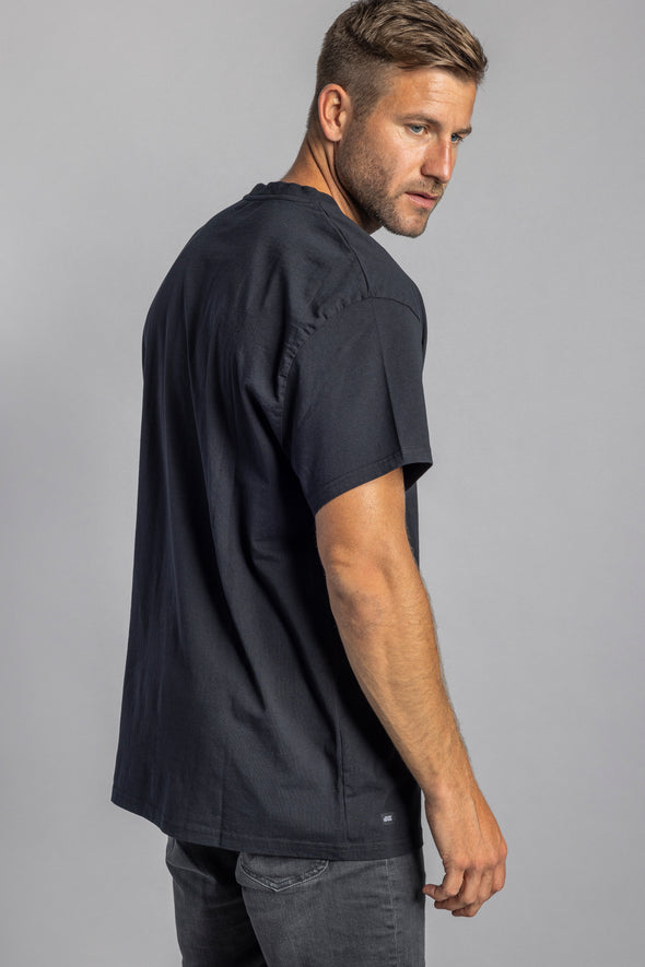 Recycled Cotton Logo Oversized T-Shirt, Schwarz