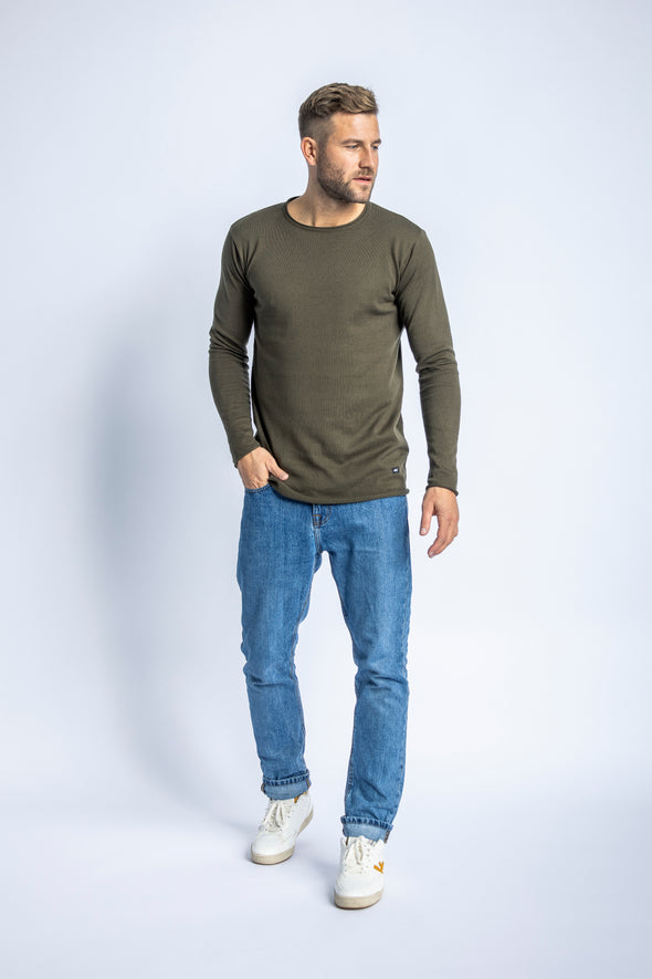 Strick-Longsleeve, Khaki