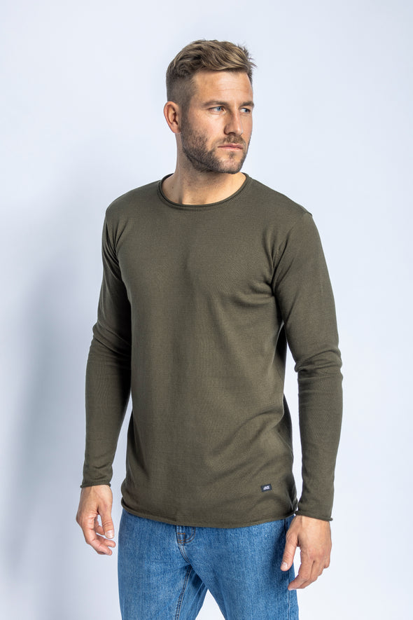 Strick-Longsleeve, Khaki