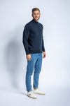 Turtleneck Strick-Pullover, Navy