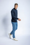 Turtleneck Strick-Pullover, Navy