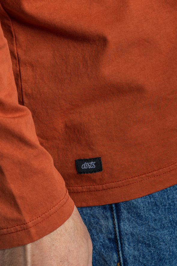 Recycled Cotton Longsleeve Shirt, Rust