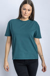 Recycled Cotton Oversized T-Shirt Ladies, Petrol