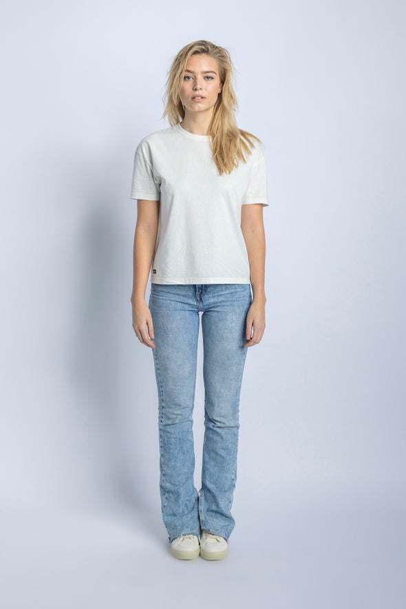 Recycled Cotton Oversized T-Shirt Ladies, Off-White