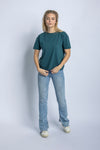 Recycled Cotton Oversized T-Shirt Ladies, Petrol