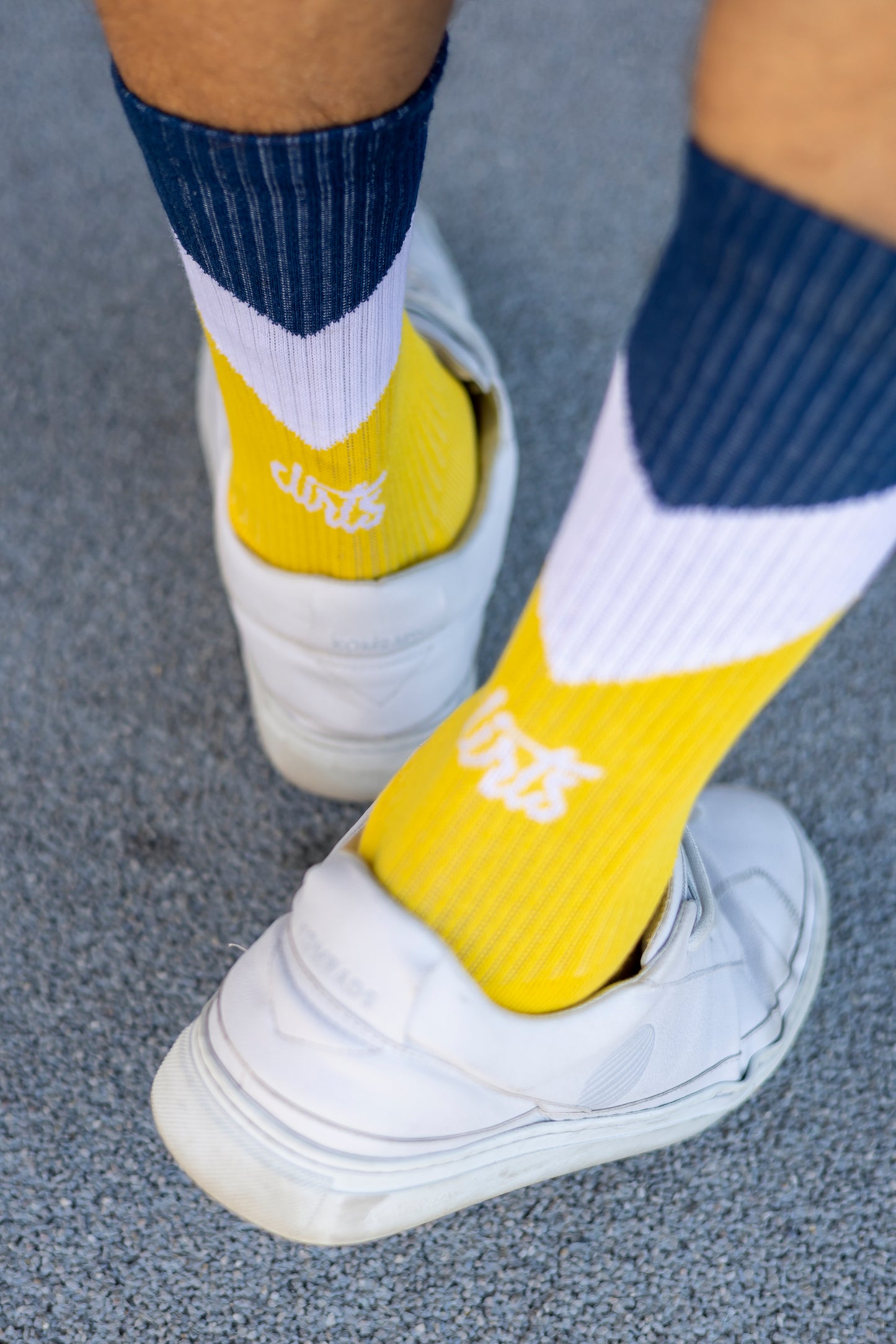 ZIG ZAG Socks, yellow/white/blue